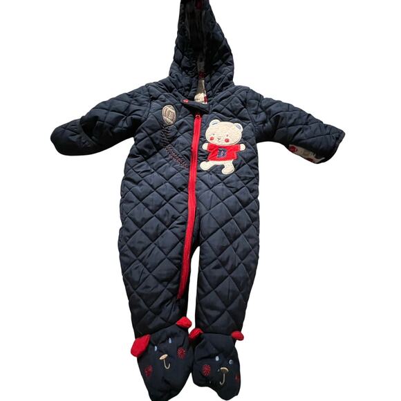 Baby Clothes Just One Carter's 3 Month Brown Velour Monkey Winter Snowsuit, - Picture 3 of 4